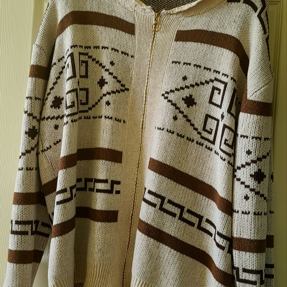 Full zip cardigan. Westerly styled. Think "Big Lebowski".